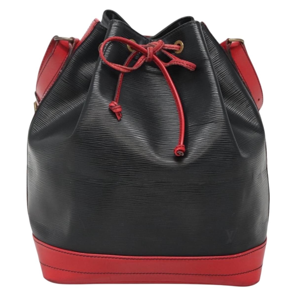 LOUIS VUITTON Epi Noe Shoulder Bag Bicolor Black Red M44017 LV Auth 141236