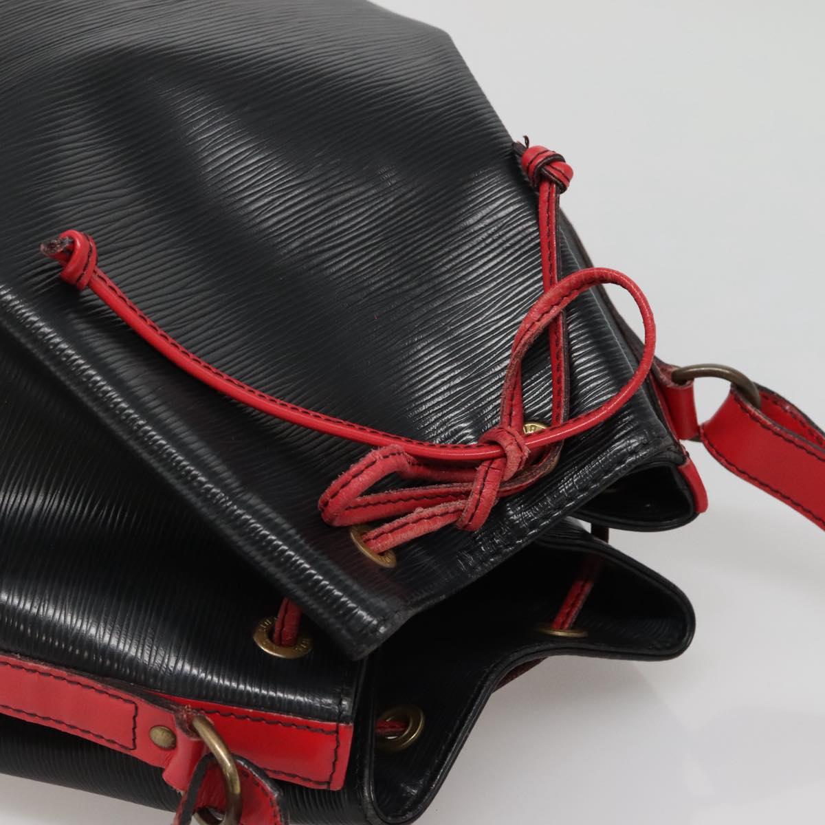 LOUIS VUITTON Epi Noe Shoulder Bag Bicolor Black Red M44017 LV Auth 141236