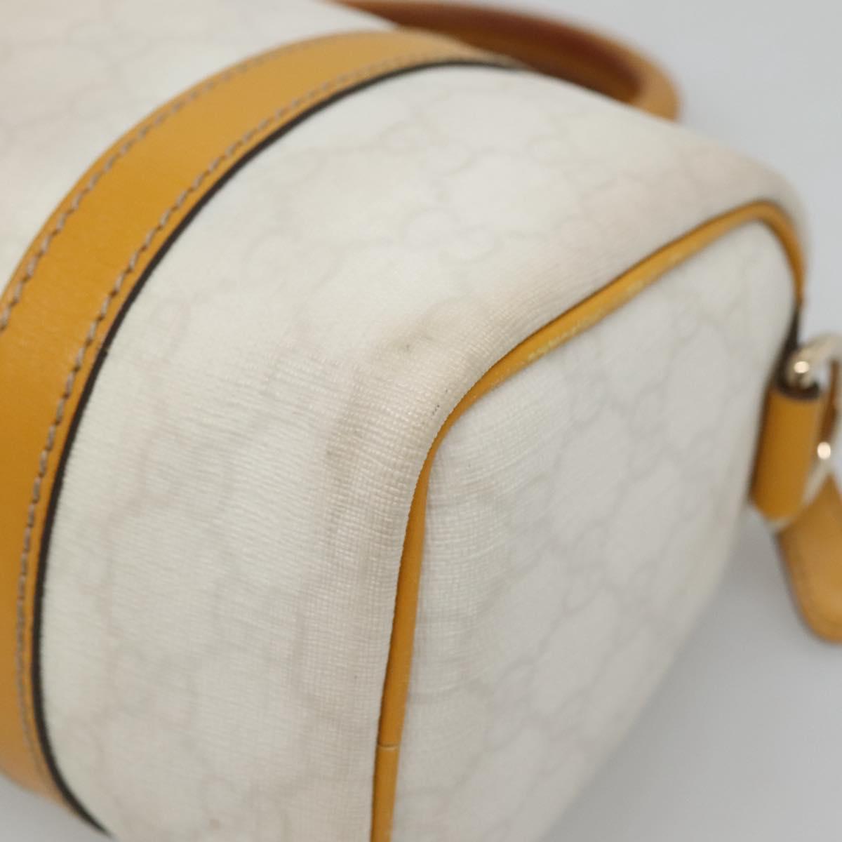 GUCCI GG Supreme Hand Bag PVC White Gold 193604 Auth 141249