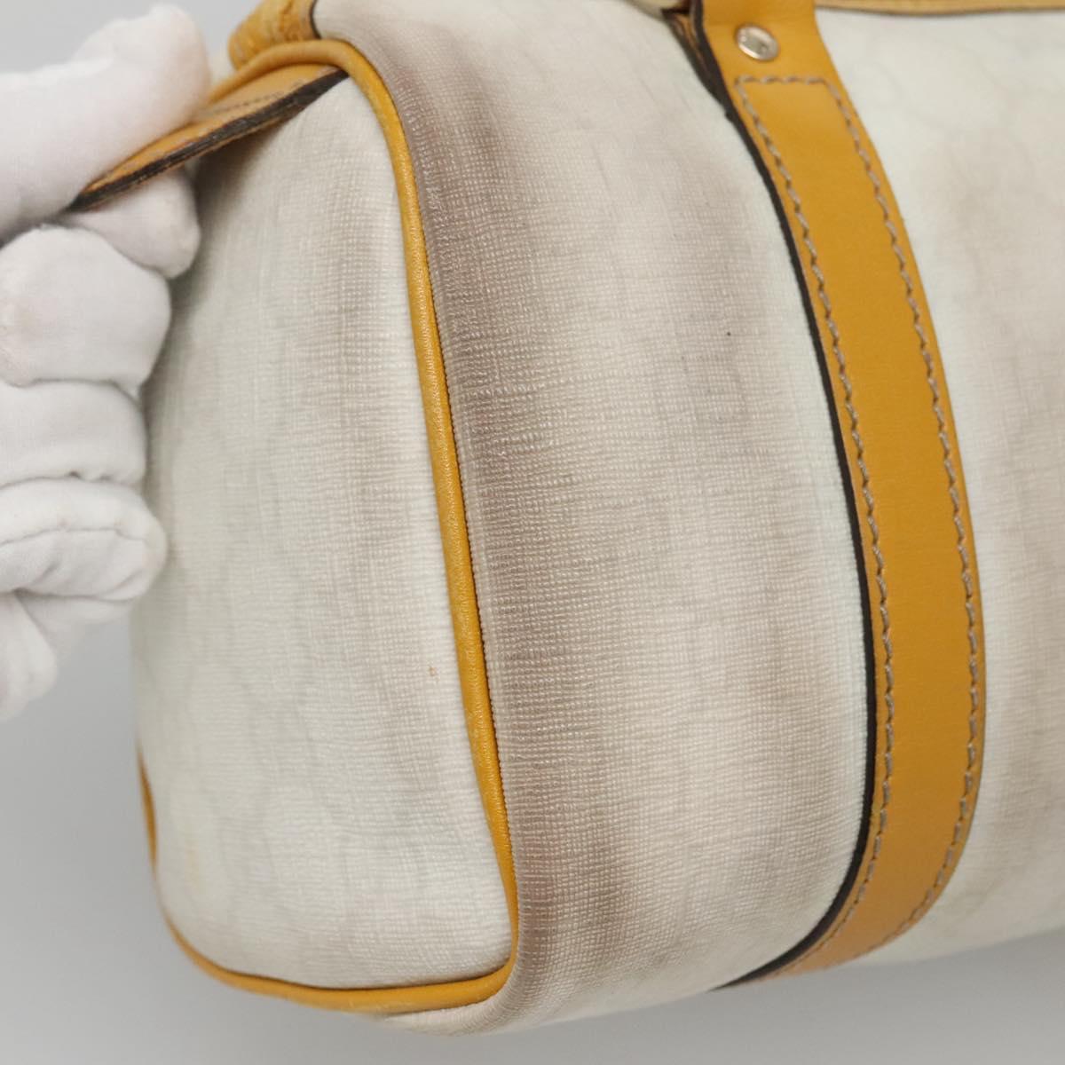 GUCCI GG Supreme Hand Bag PVC White Gold 193604 Auth 141249