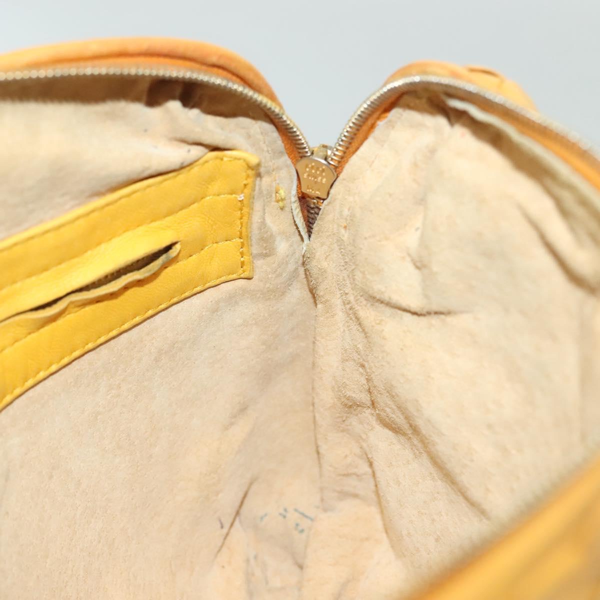 BOTTEGA VENETA INTRECCIATO Shoulder Bag Leather Yellow Gold Auth 141269