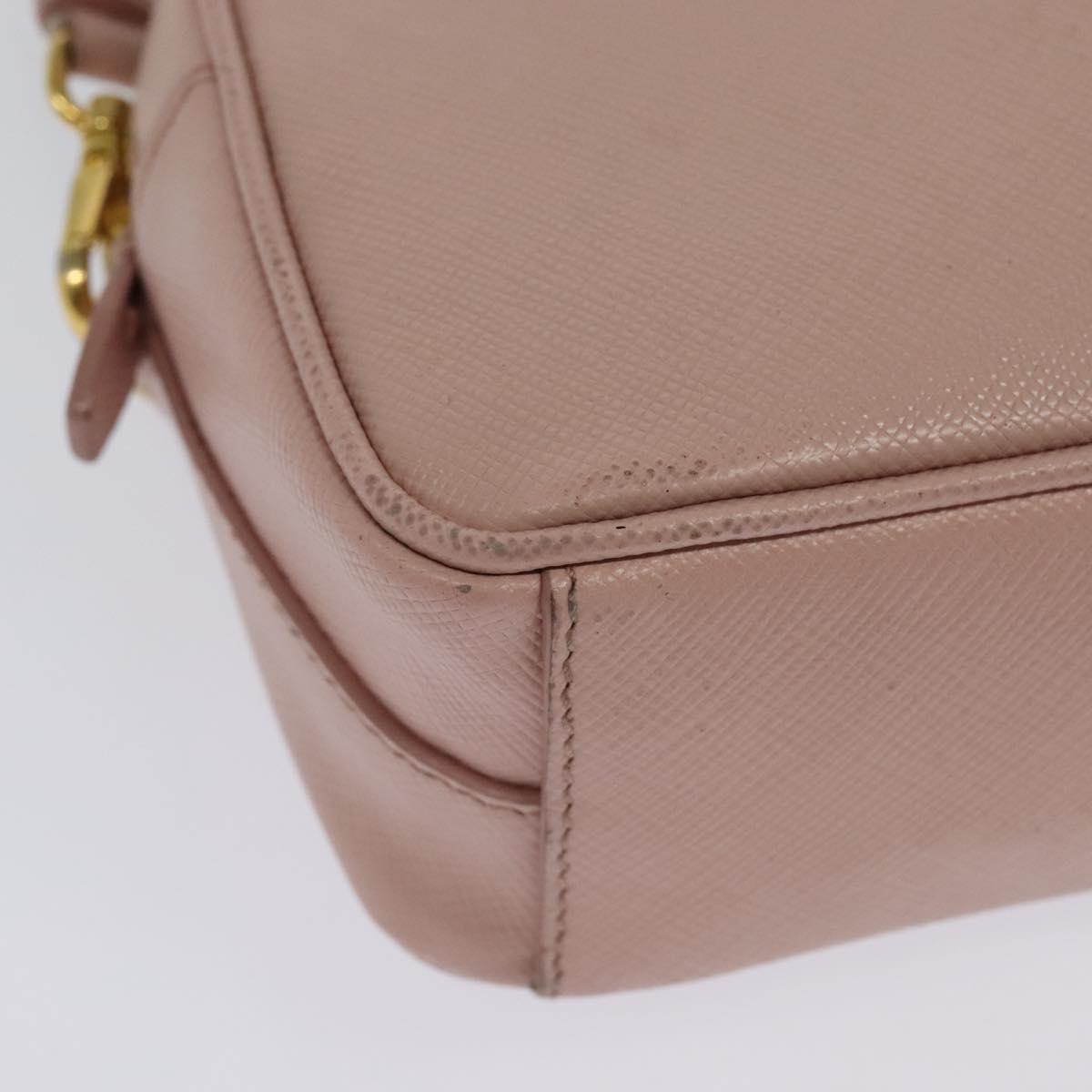 PRADA Shoulder Bag Safiano leather Pink Gold Auth 141282