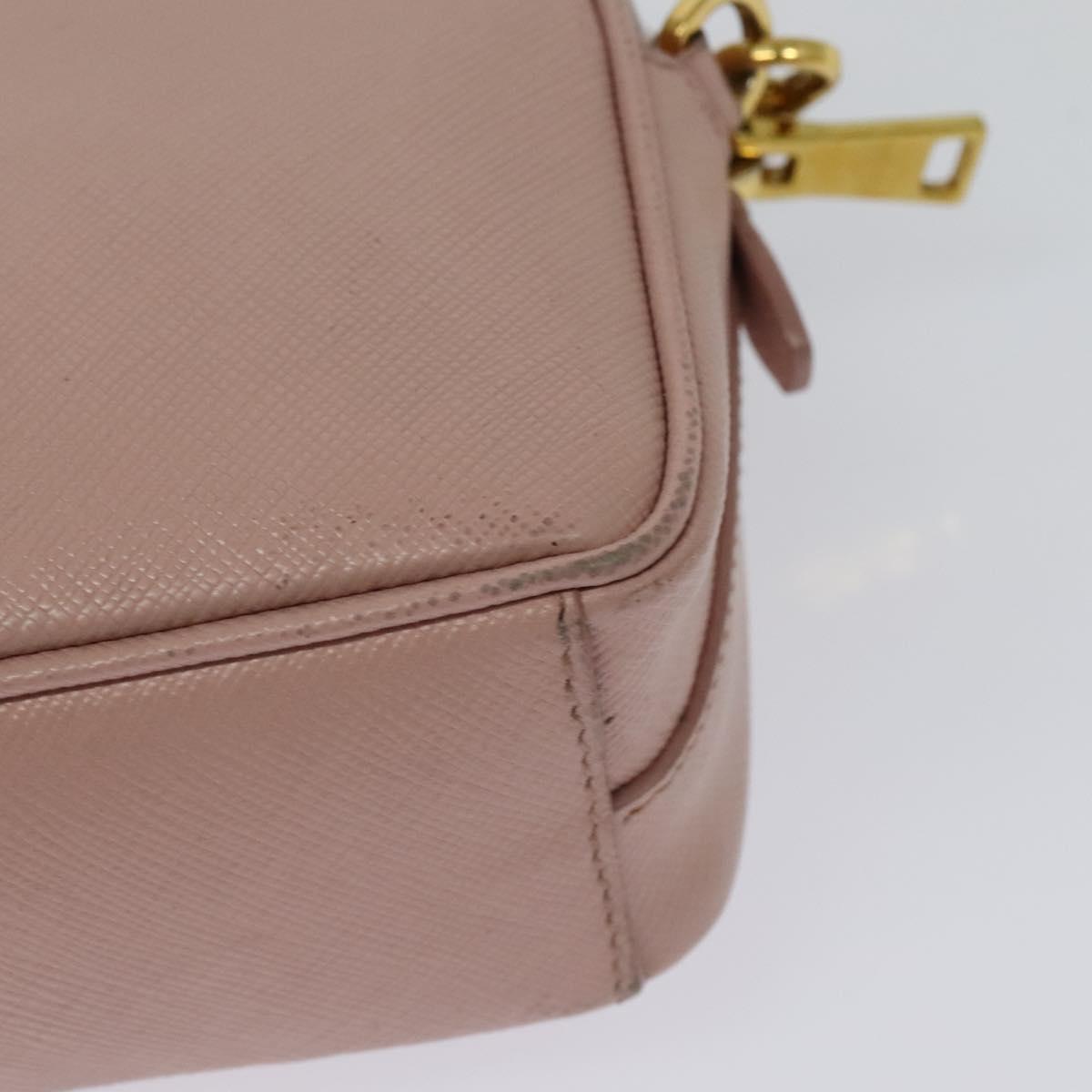 PRADA Shoulder Bag Safiano leather Pink Gold Auth 141282