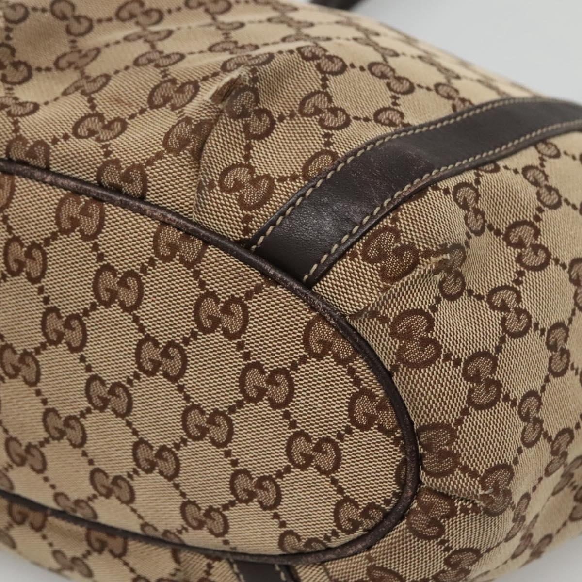 GUCCI GG Canvas Abbey Tote Bag Beige Gold 211982 Auth 141289