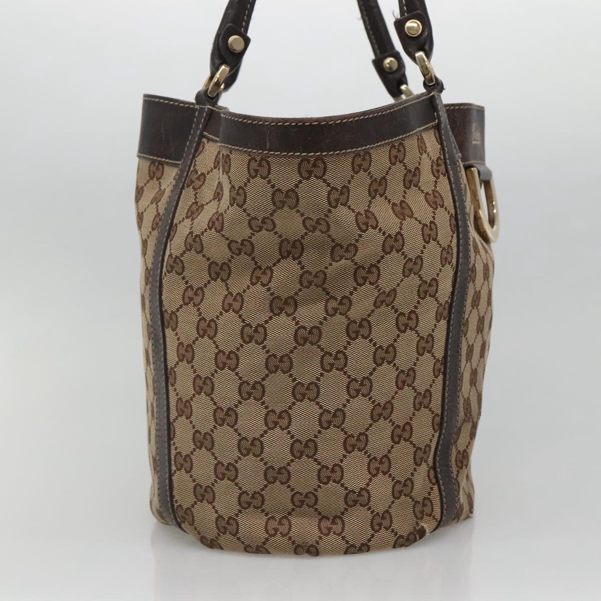 GUCCI GG Canvas Abbey Tote Bag Beige Gold 211982 Auth 141289