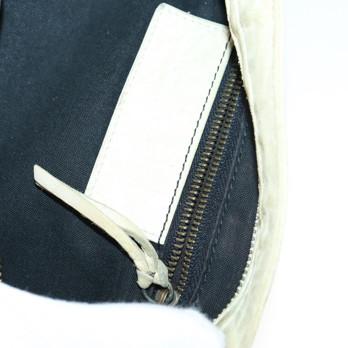 BALENCIAGA The Messenger Shoulder Bag Leather Beige Auth 141292