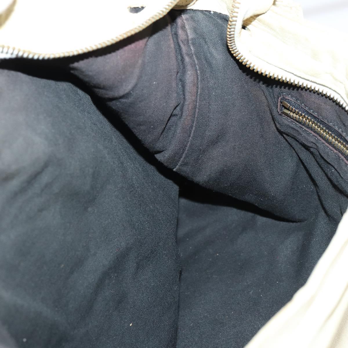 BALENCIAGA The Messenger Shoulder Bag Leather Beige Auth 141292