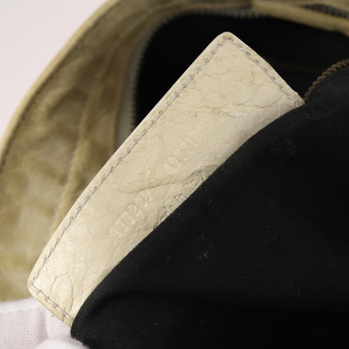 BALENCIAGA The Messenger Shoulder Bag Leather Beige Auth 141292