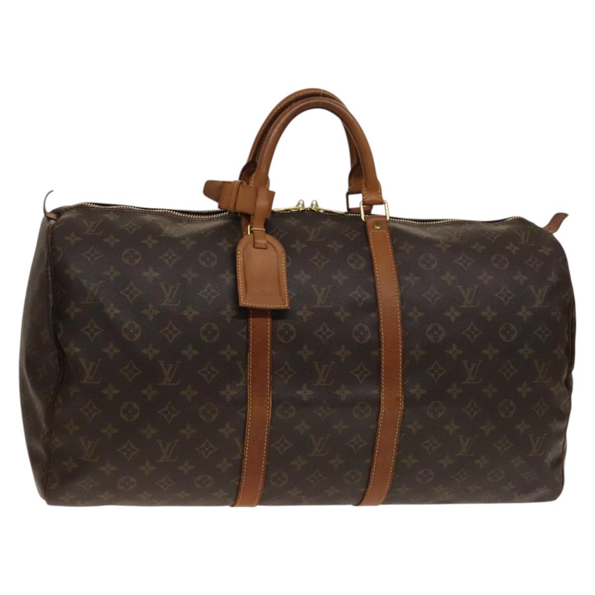 LOUIS VUITTON Monogram Keepall 55 Boston Bag M41424 LV Auth 141304