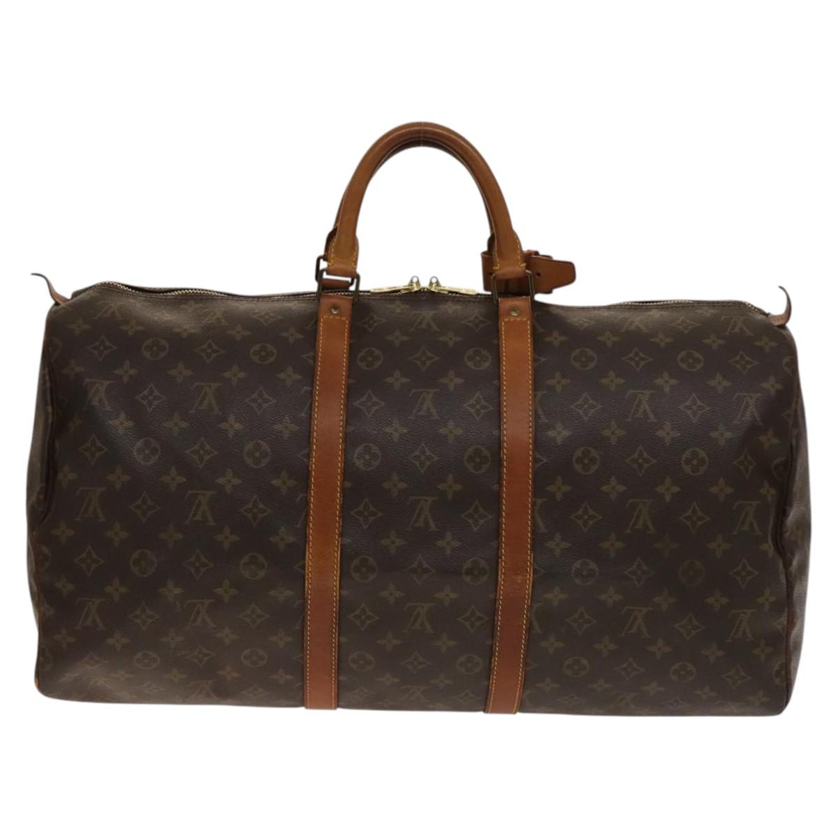 LOUIS VUITTON Monogram Keepall 55 Boston Bag M41424 LV Auth 141304