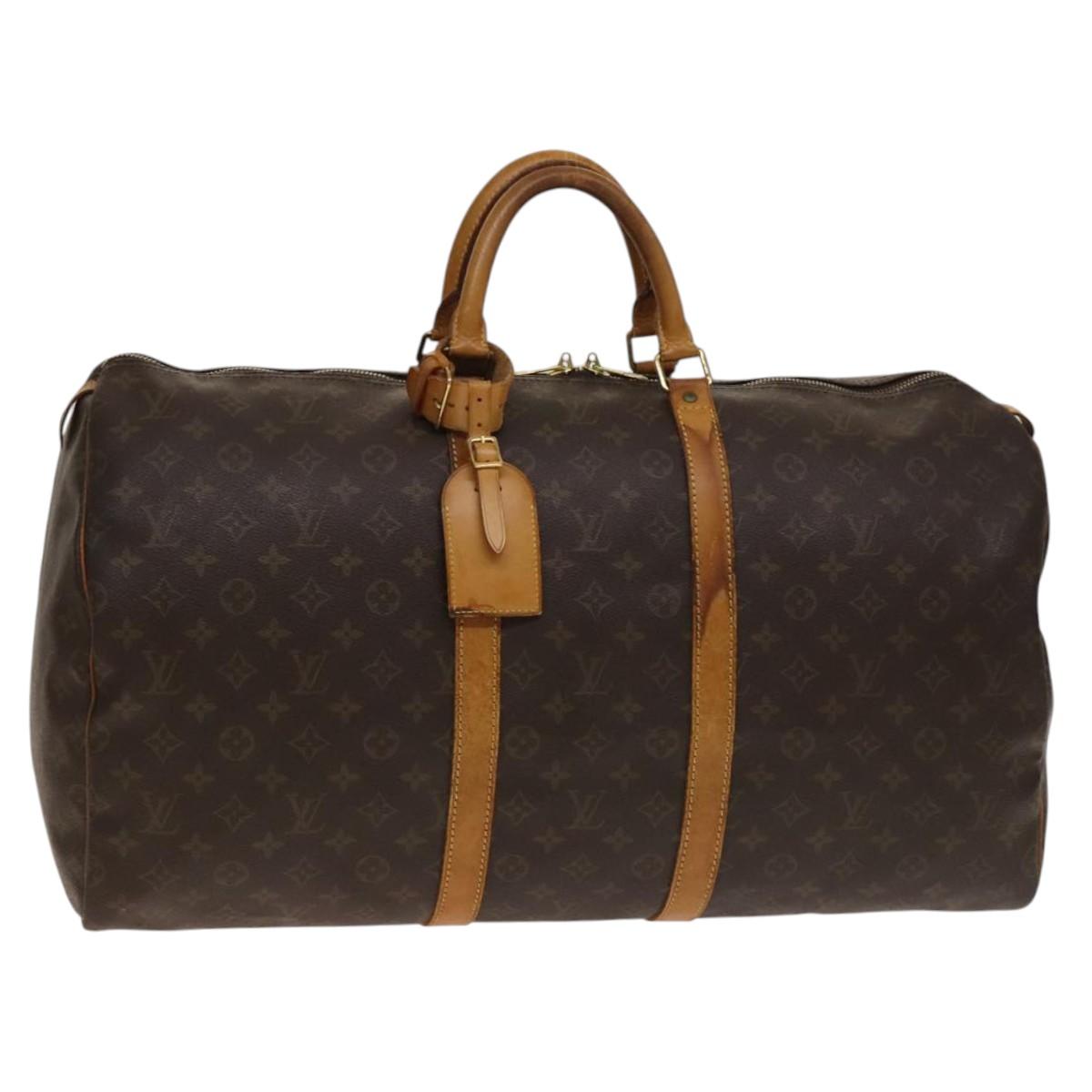 LOUIS VUITTON Monogram Keepall 55 Boston Bag M41424 LV Auth 141305