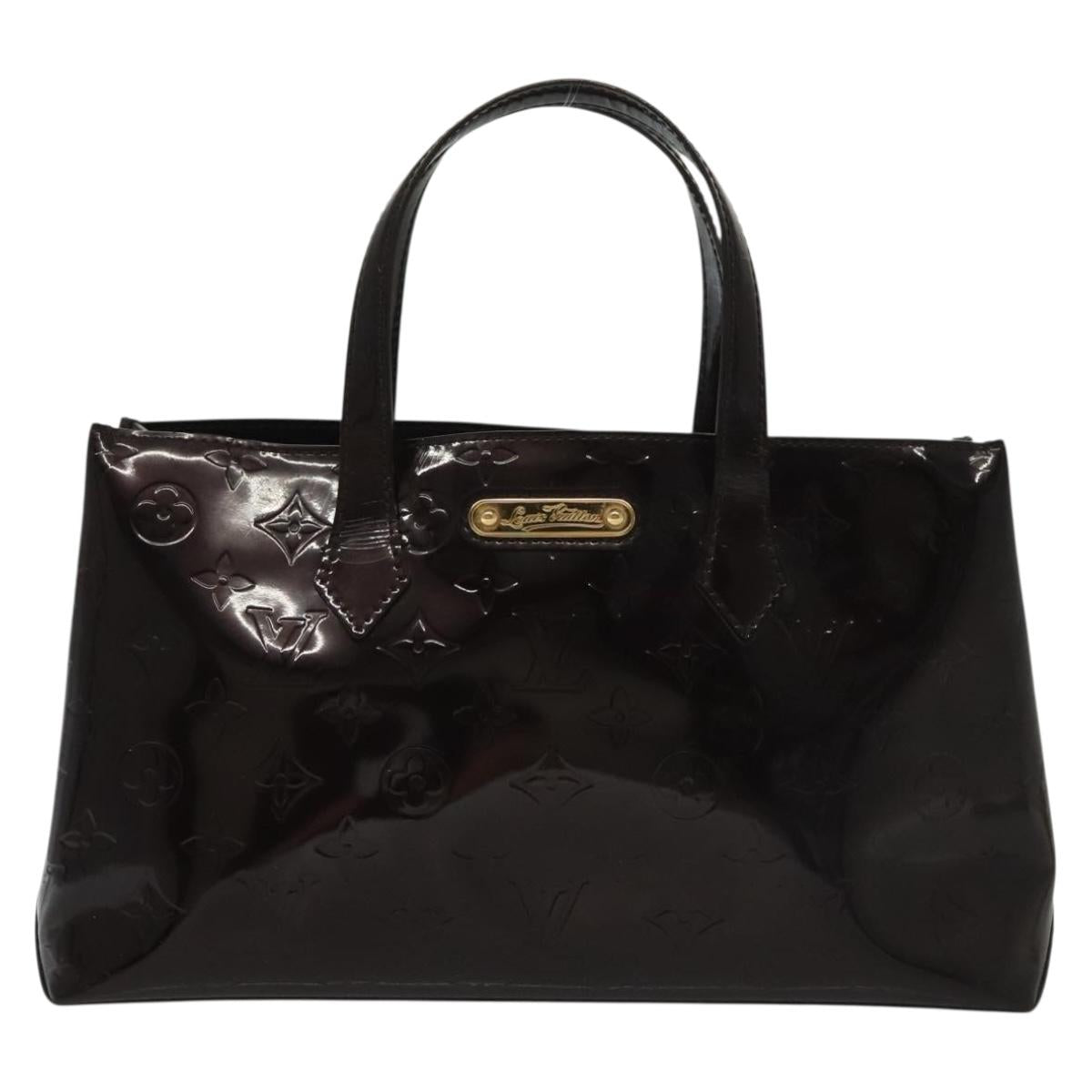 LOUIS VUITTON Monogram Vernis Wilshire PM Hand Bag Amarante M93641 Auth 141320