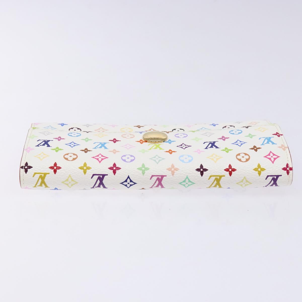 LOUIS VUITTON Multicolor Portefeuille Sarah Wallet White M60667 LV Auth 141338