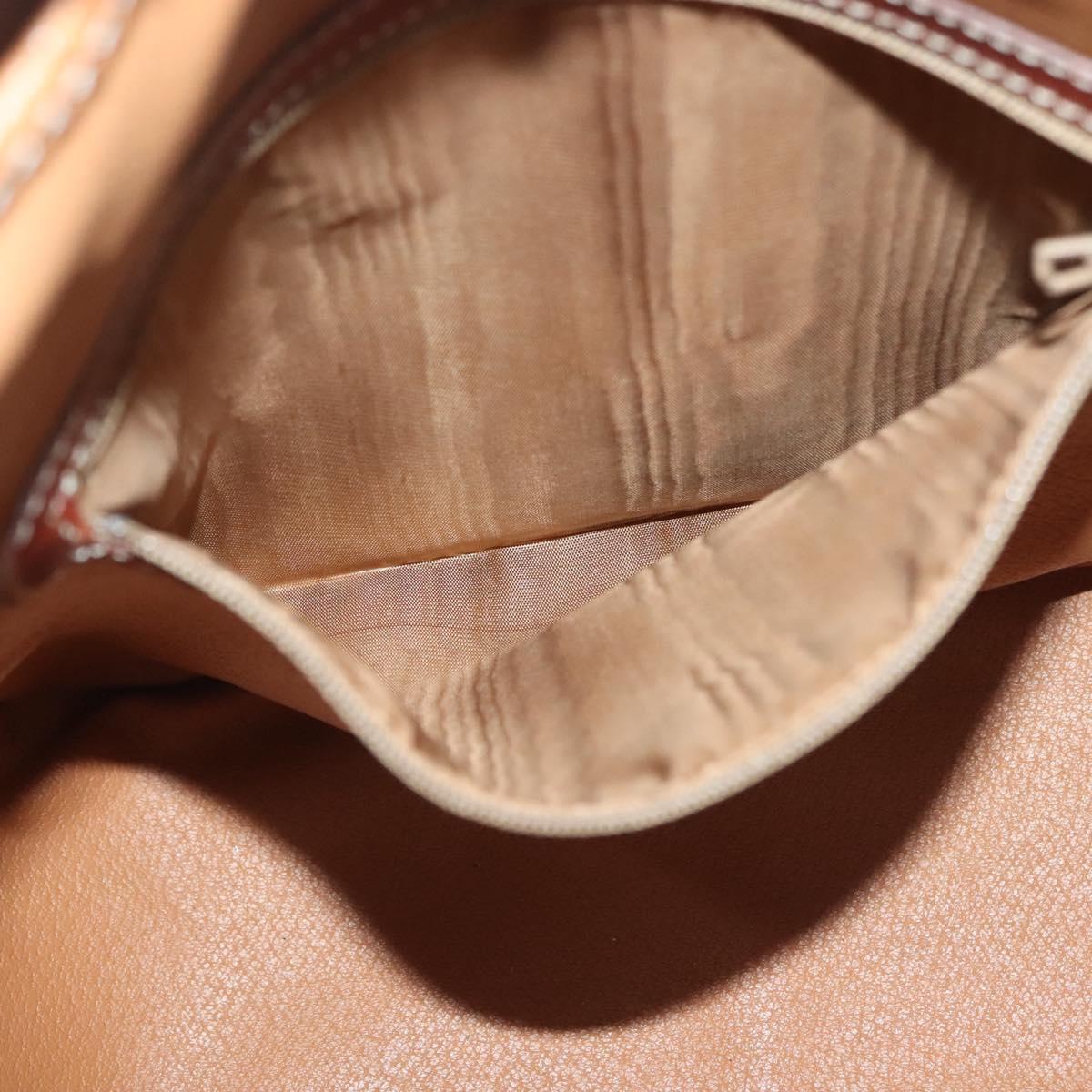CELINE Macadam Canvas Shoulder Bag PVC Leather Brown Gold Auth 141339