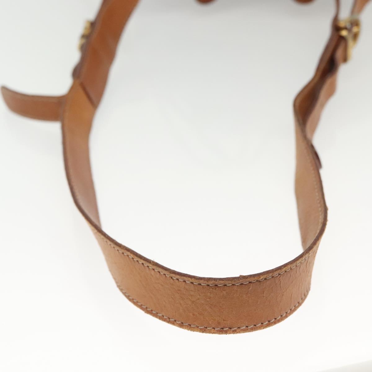 CELINE Macadam Canvas Shoulder Bag PVC Leather Brown Gold Auth 141340
