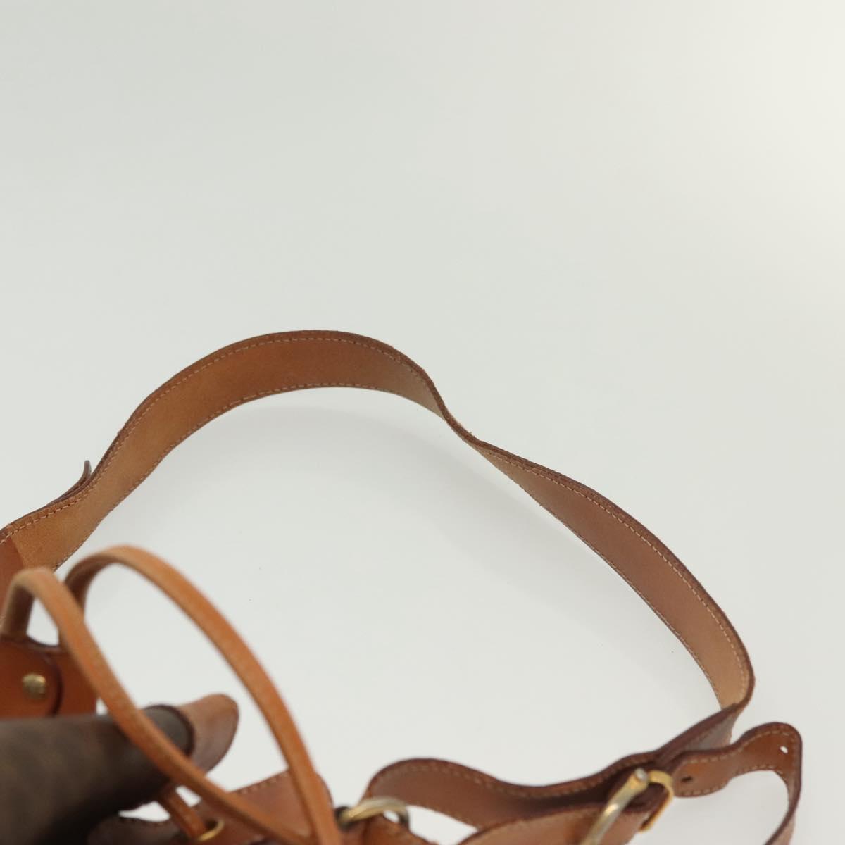 CELINE Macadam Canvas Shoulder Bag PVC Leather Brown Gold Auth 141340