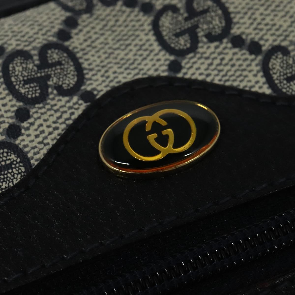GUCCI GG Supreme Sherry Line Shoulder Bag PVC Navy Gold 001 4071 5 Auth 141349