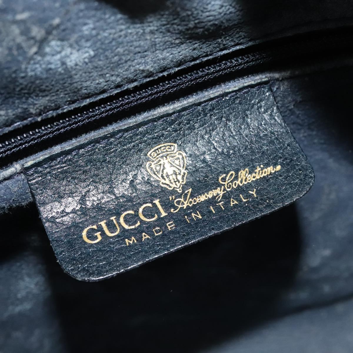 GUCCI GG Supreme Sherry Line Shoulder Bag PVC Navy Gold 001 4071 5 Auth 141349