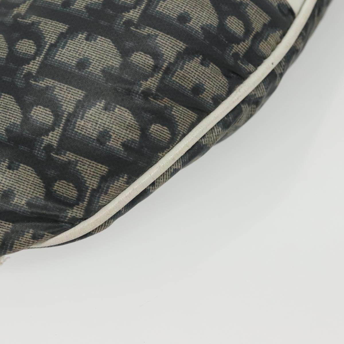 Christian Dior Trotter Canvas Waist bag Nylon Navy Silver Auth 141356