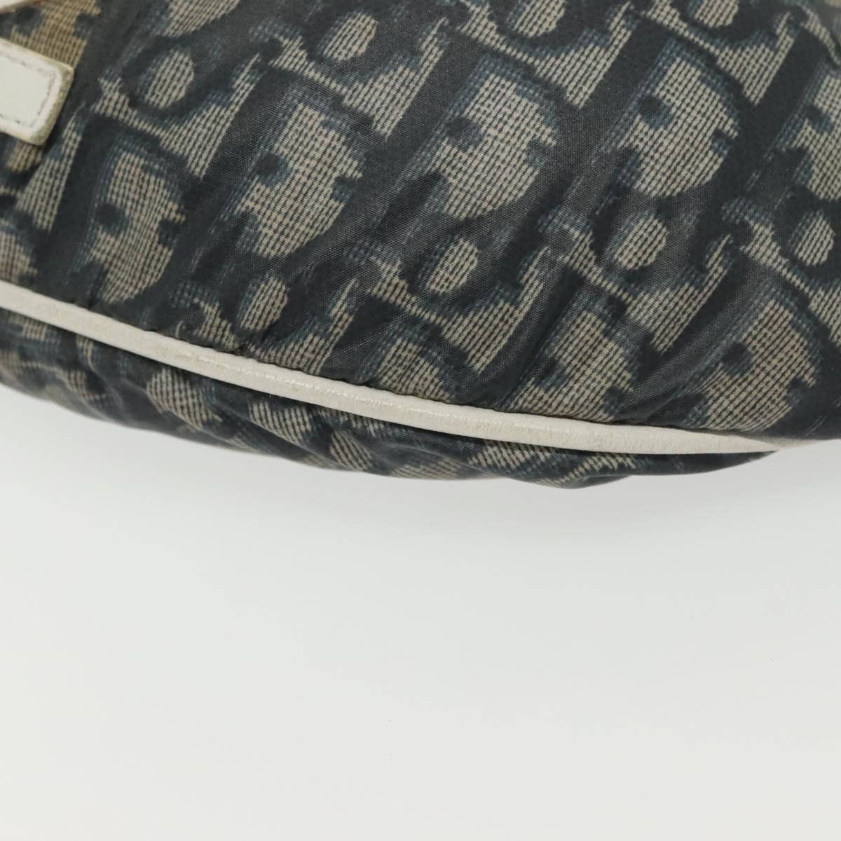 Christian Dior Trotter Canvas Waist bag Nylon Navy Silver Auth 141356A