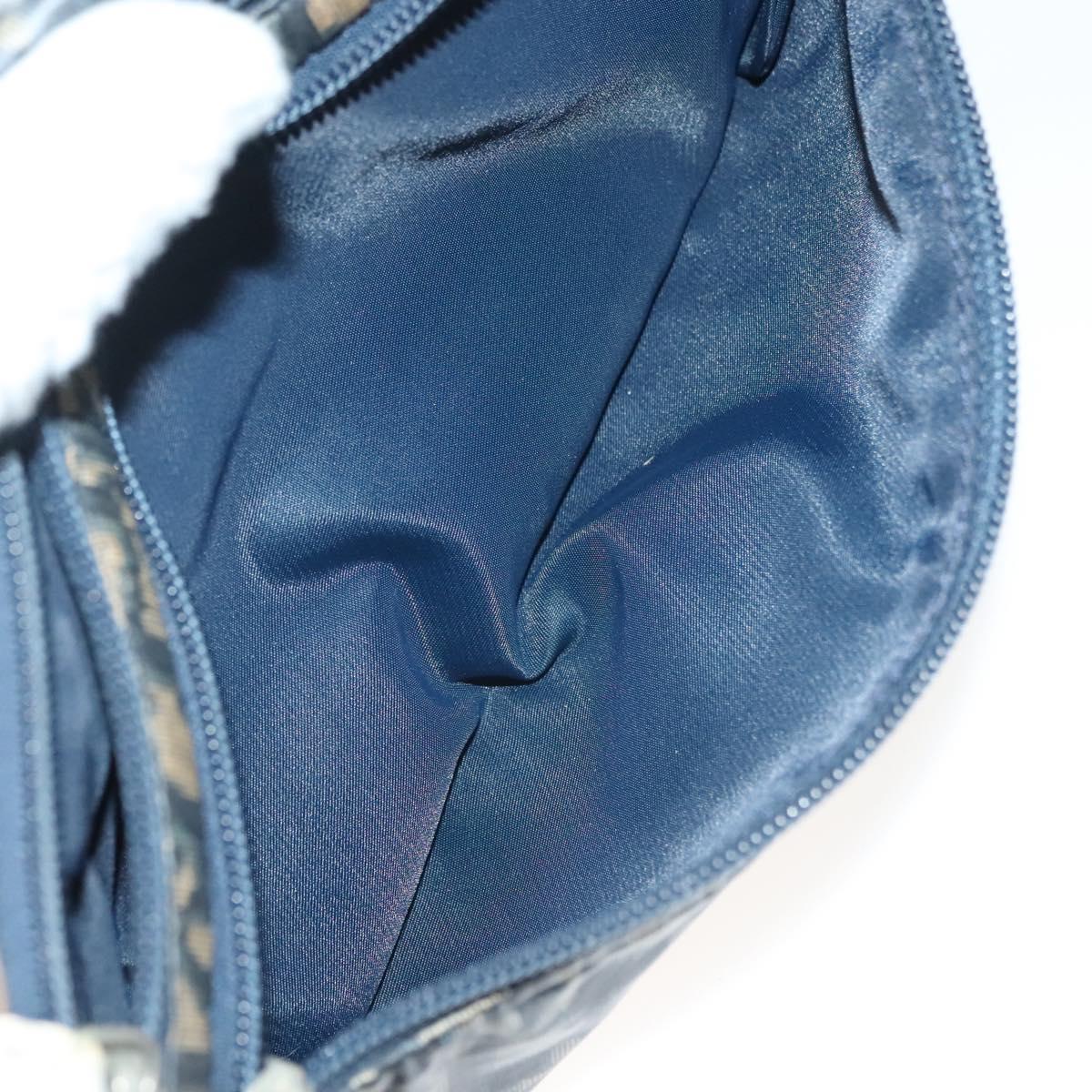 Christian Dior Trotter Canvas Waist bag Nylon Navy Silver Auth 141356A