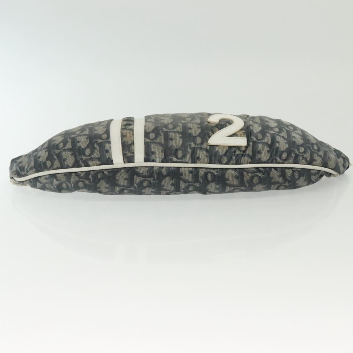Christian Dior Trotter Canvas Waist bag Nylon Navy Silver Auth 141356A