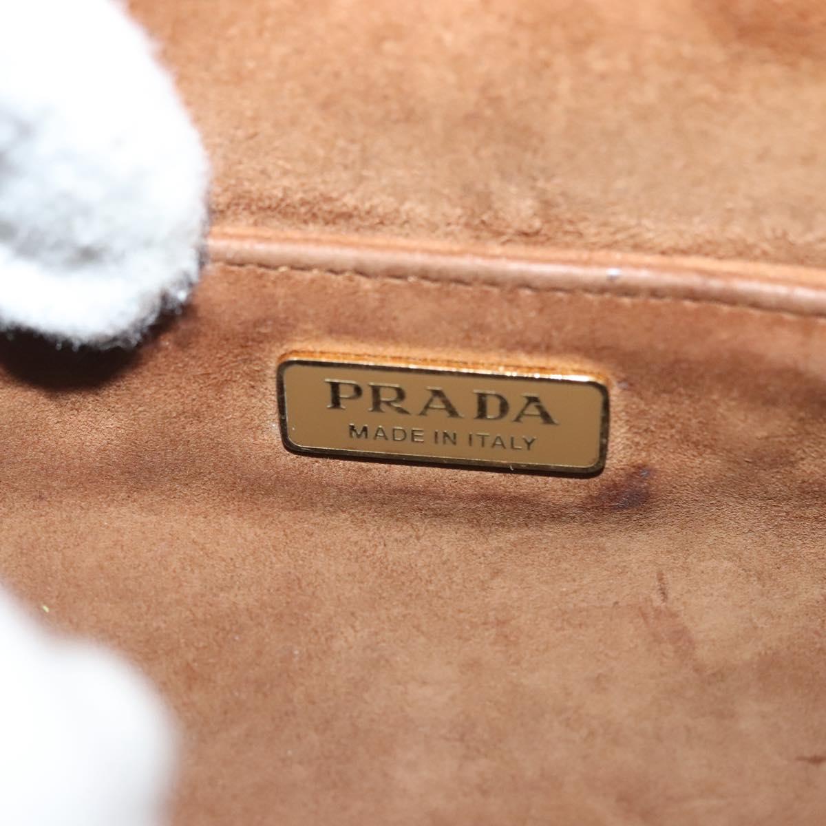 PRADA Chain Kaye Shoulder Bag Velor Beige Gold Auth 141360