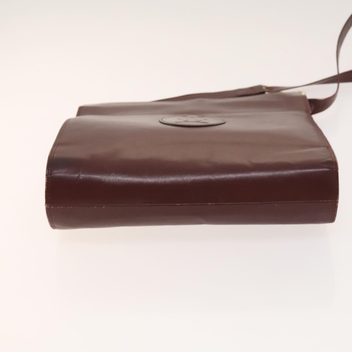 CARTIER Must Line Bag Leather Suede 5Set Bordeaux Auth 141369