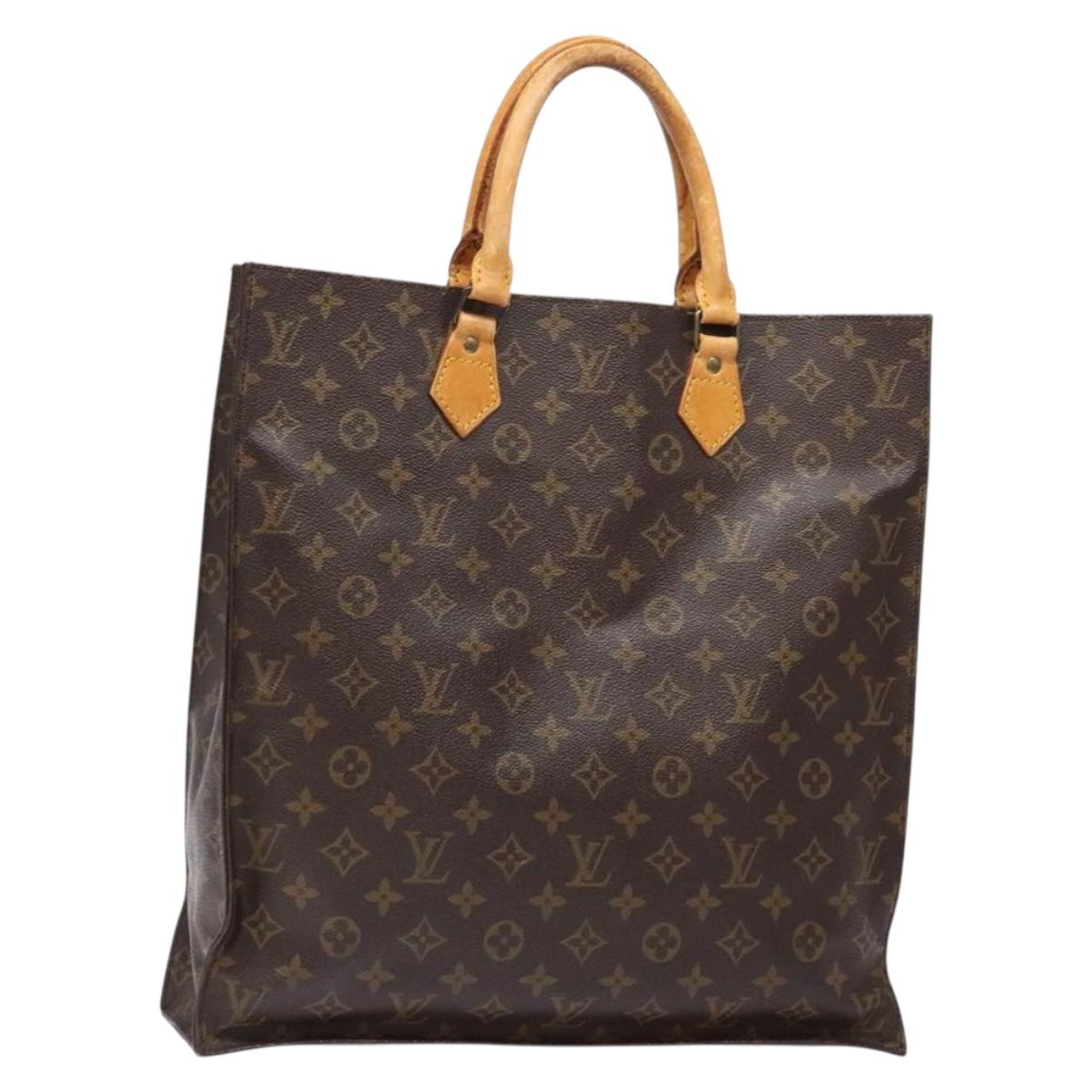 LOUIS VUITTON Monogram Sac Plat Hand Bag M51140 LV Auth 141396