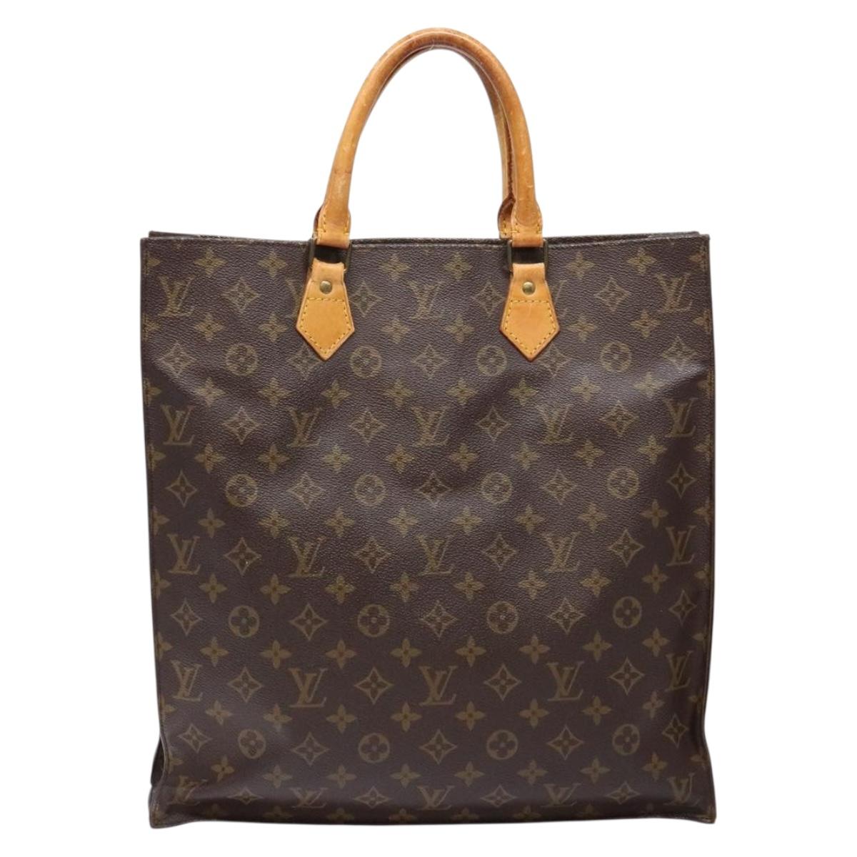 LOUIS VUITTON Monogram Sac Plat Hand Bag M51140 LV Auth 141396