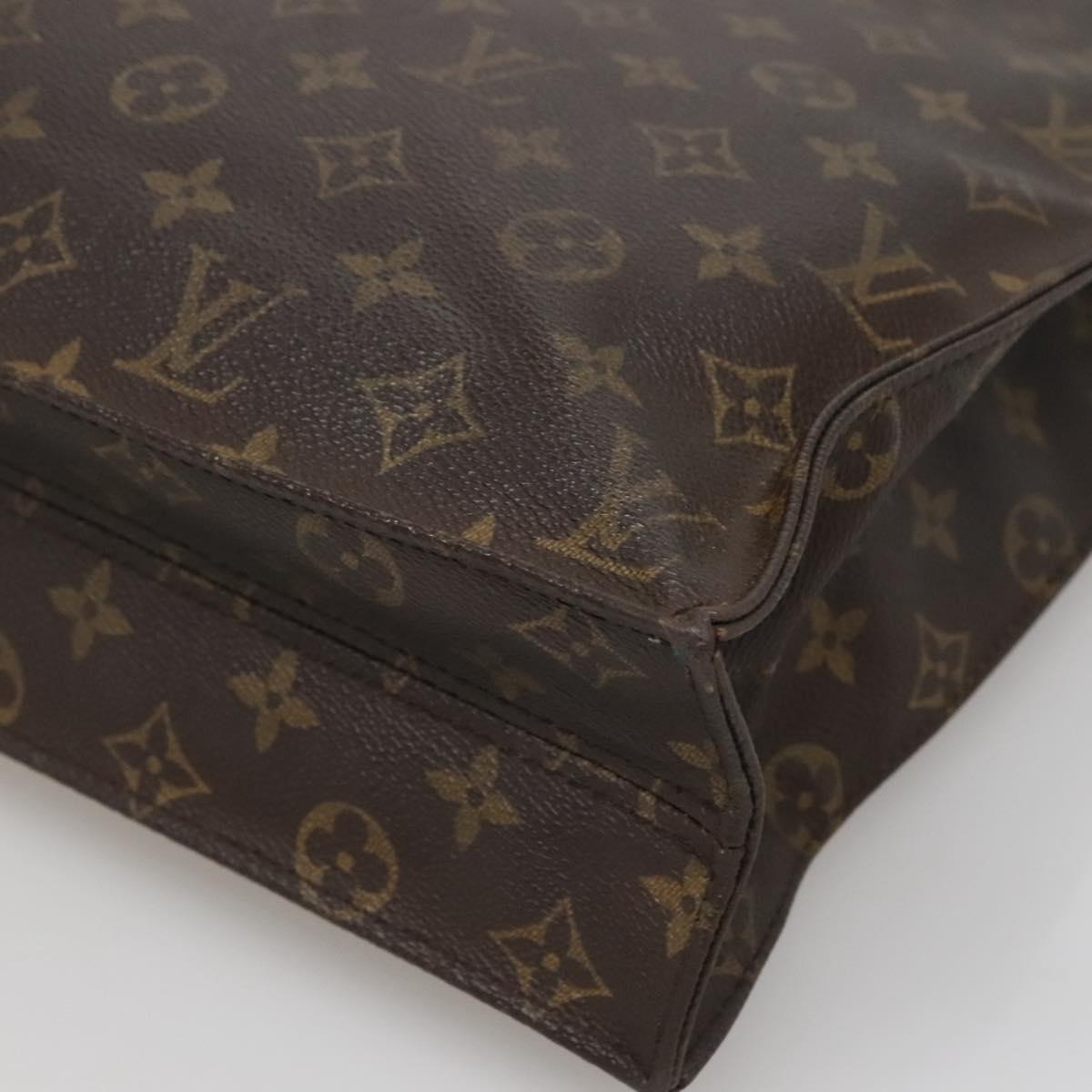 LOUIS VUITTON Monogram Sac Plat Hand Bag M51140 LV Auth 141397
