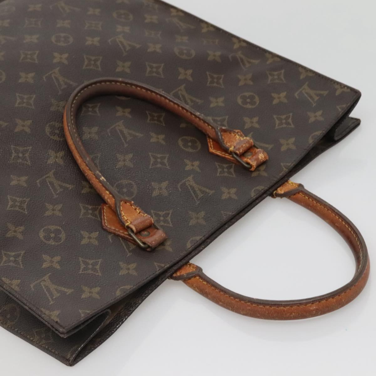 LOUIS VUITTON Monogram Sac Plat Hand Bag M51140 LV Auth 141397