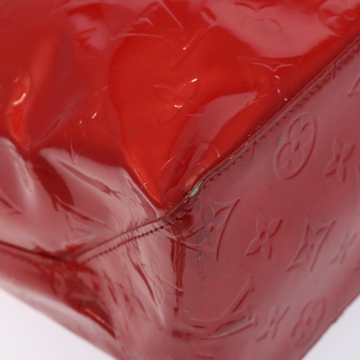 LOUIS VUITTON Monogram Vernis Reade MM Hand Bag Red Rouge M91086 LV Auth 141401