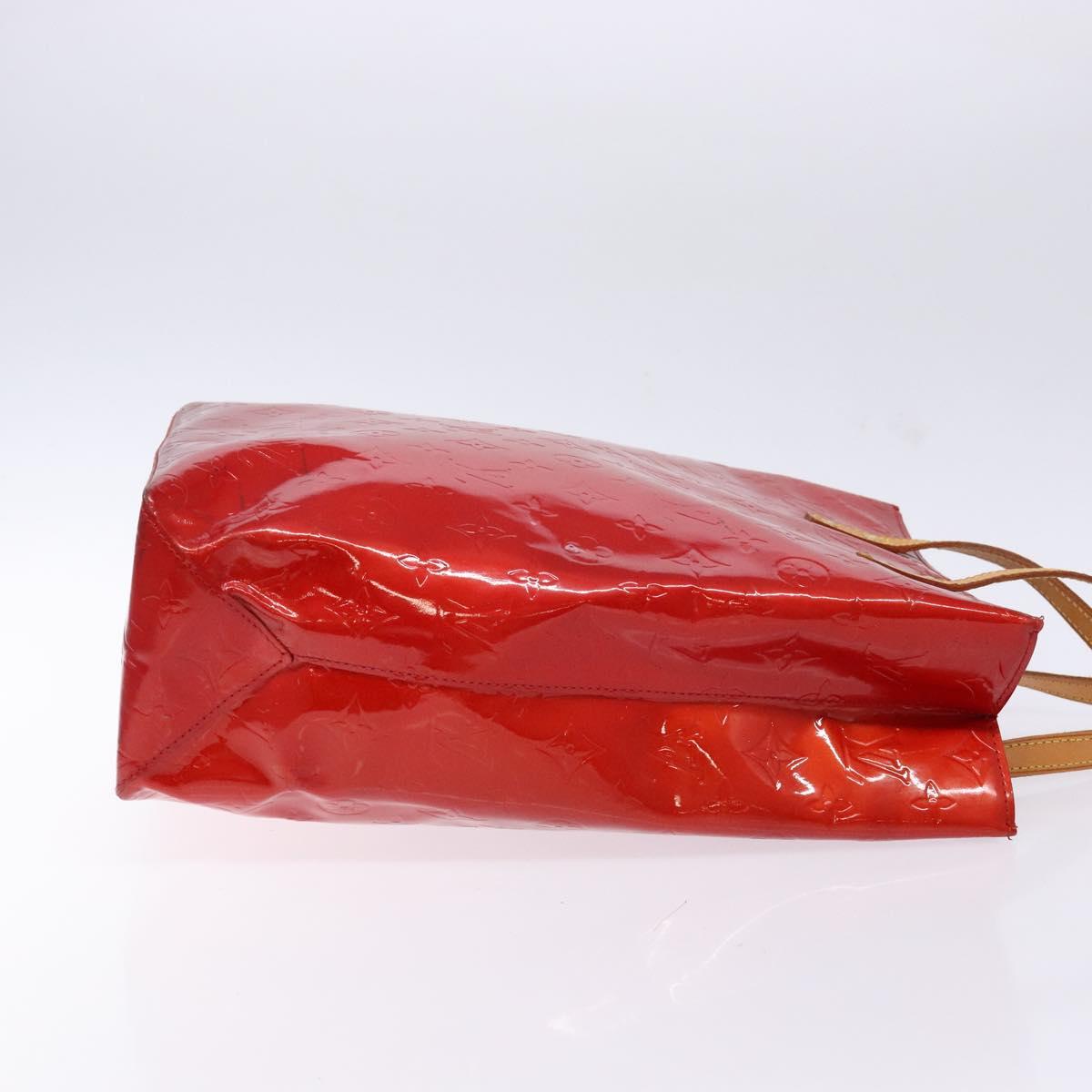 LOUIS VUITTON Monogram Vernis Reade MM Hand Bag Red Rouge M91086 LV Auth 141401