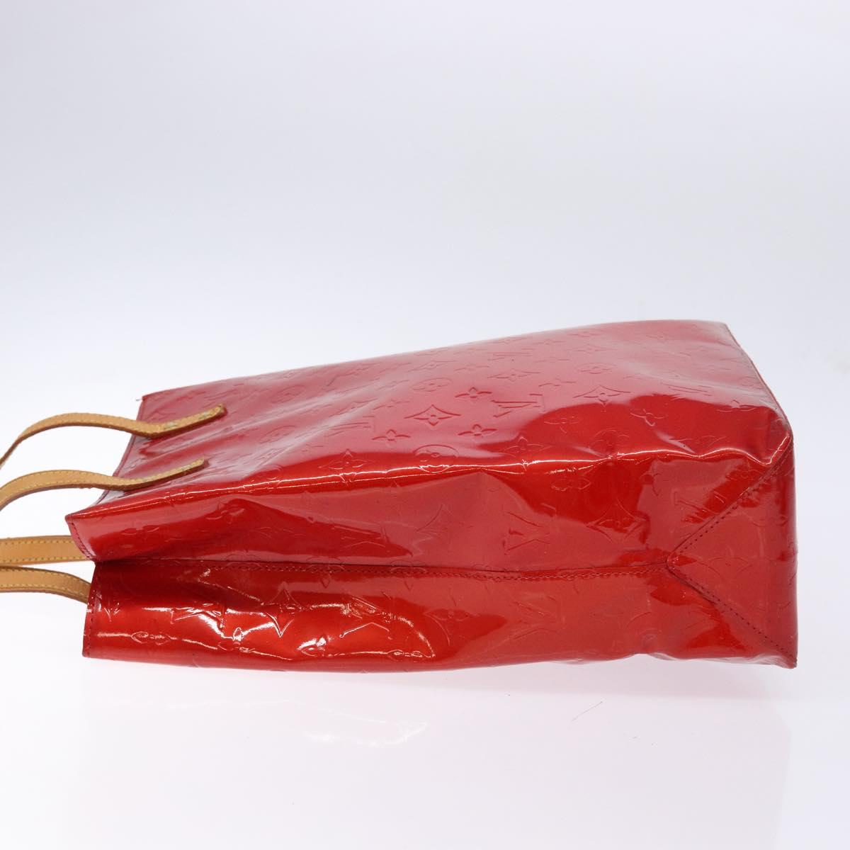 LOUIS VUITTON Monogram Vernis Reade MM Hand Bag Red Rouge M91086 LV Auth 141401