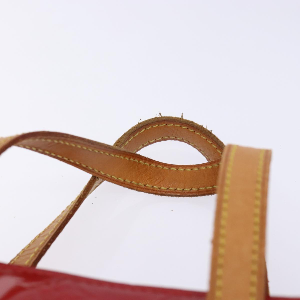 LOUIS VUITTON Monogram Vernis Reade MM Hand Bag Red Rouge M91086 LV Auth 141401