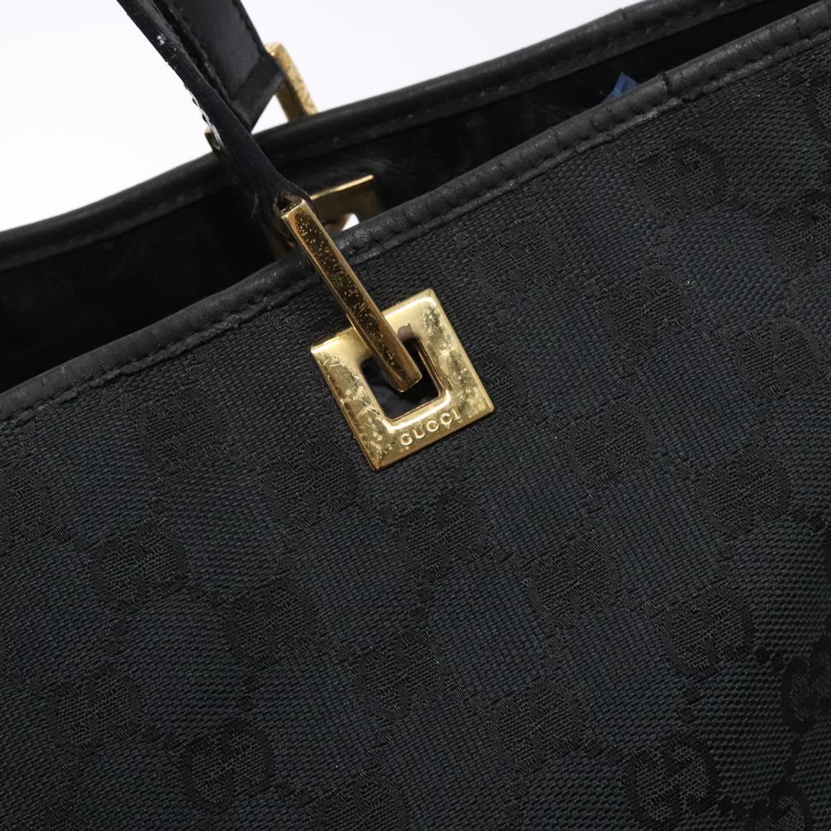 GUCCI GG Canvas Tote Bag Black Gold 002 1098 3444 Auth 141404