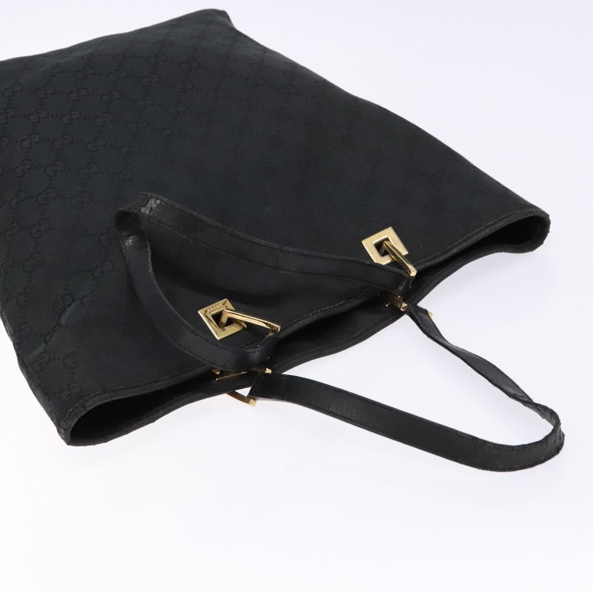 GUCCI GG Canvas Tote Bag Black Gold 002 1098 3444 Auth 141404