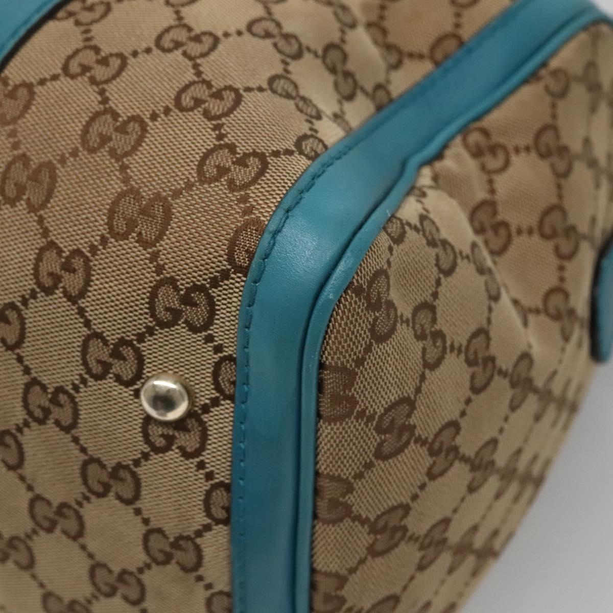 GUCCI GG Canvas Boston Bag 2way Gold Beige 247205 Auth 141405