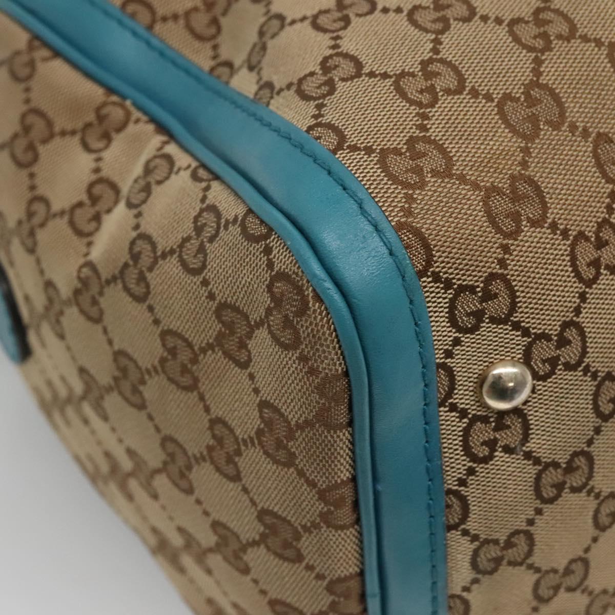 GUCCI GG Canvas Boston Bag 2way Gold Beige 247205 Auth 141405