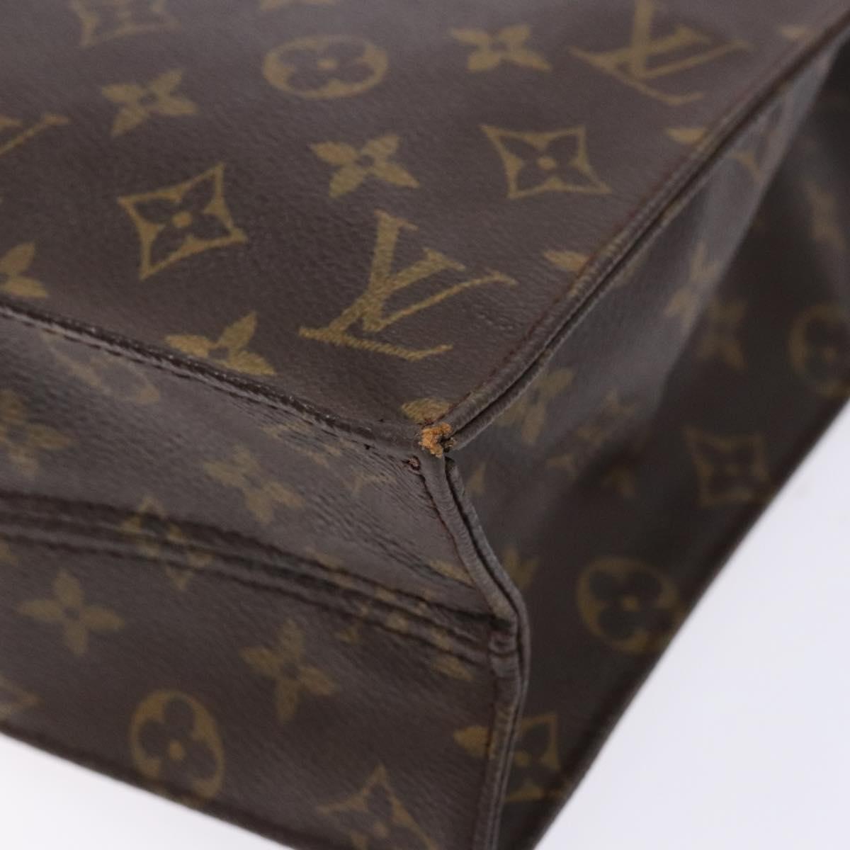 LOUIS VUITTON Monogram Sac Plat Hand Bag M51140 LV Auth 141413