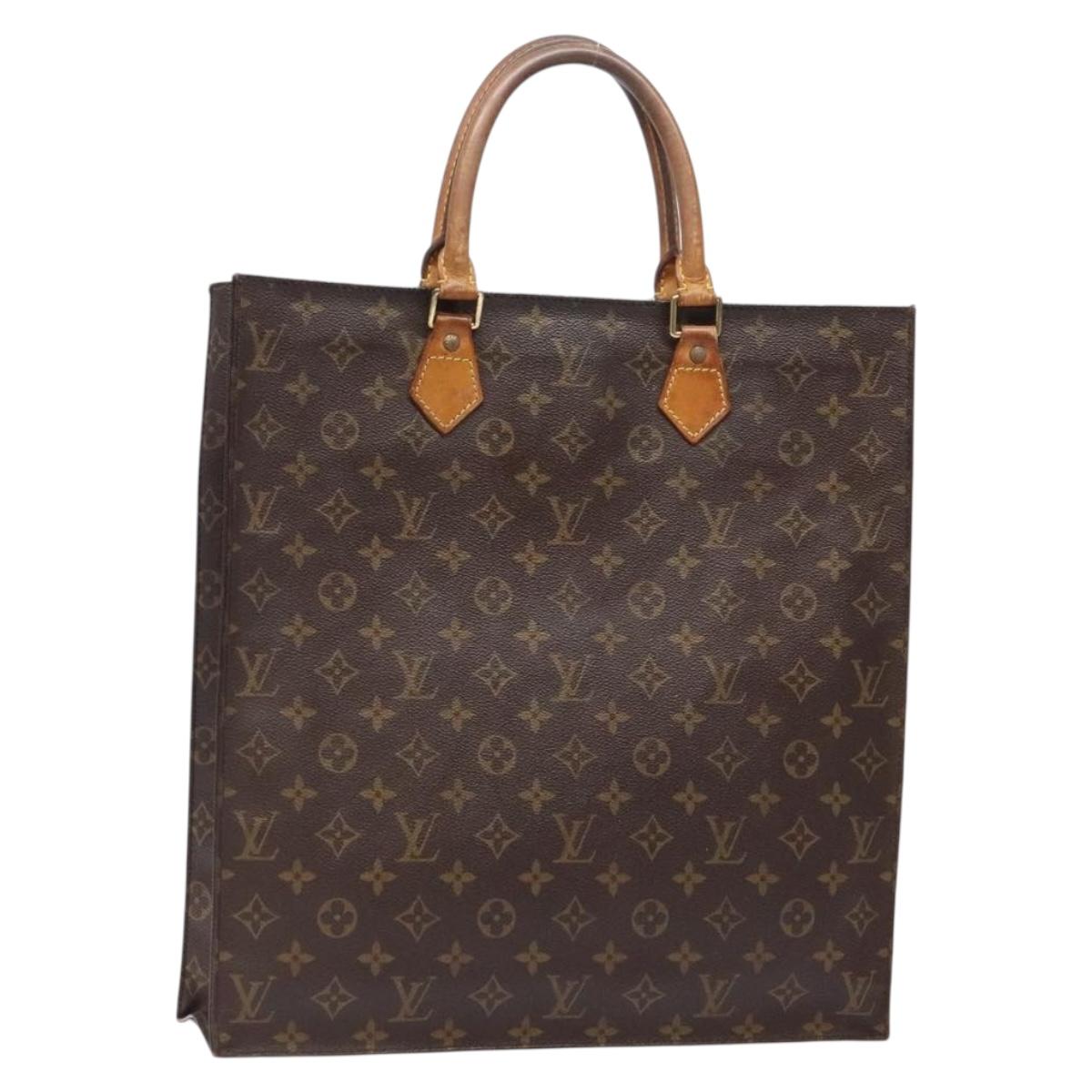 LOUIS VUITTON Monogram Sac Plat Hand Bag M51140 LV Auth 141413