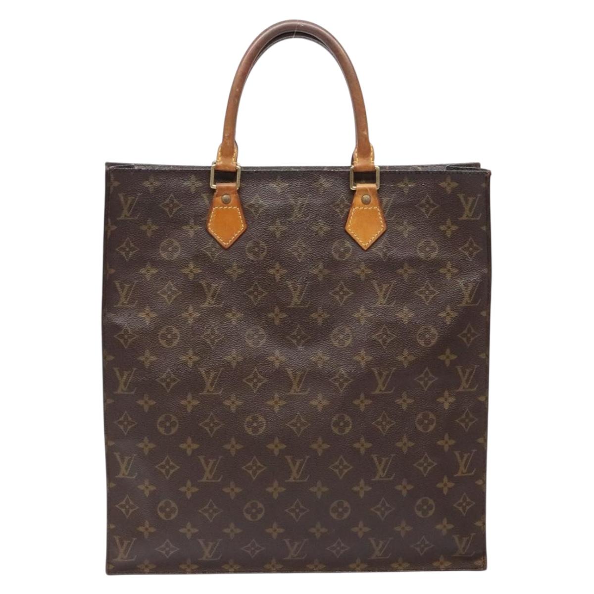 LOUIS VUITTON Monogram Sac Plat Hand Bag M51140 LV Auth 141413