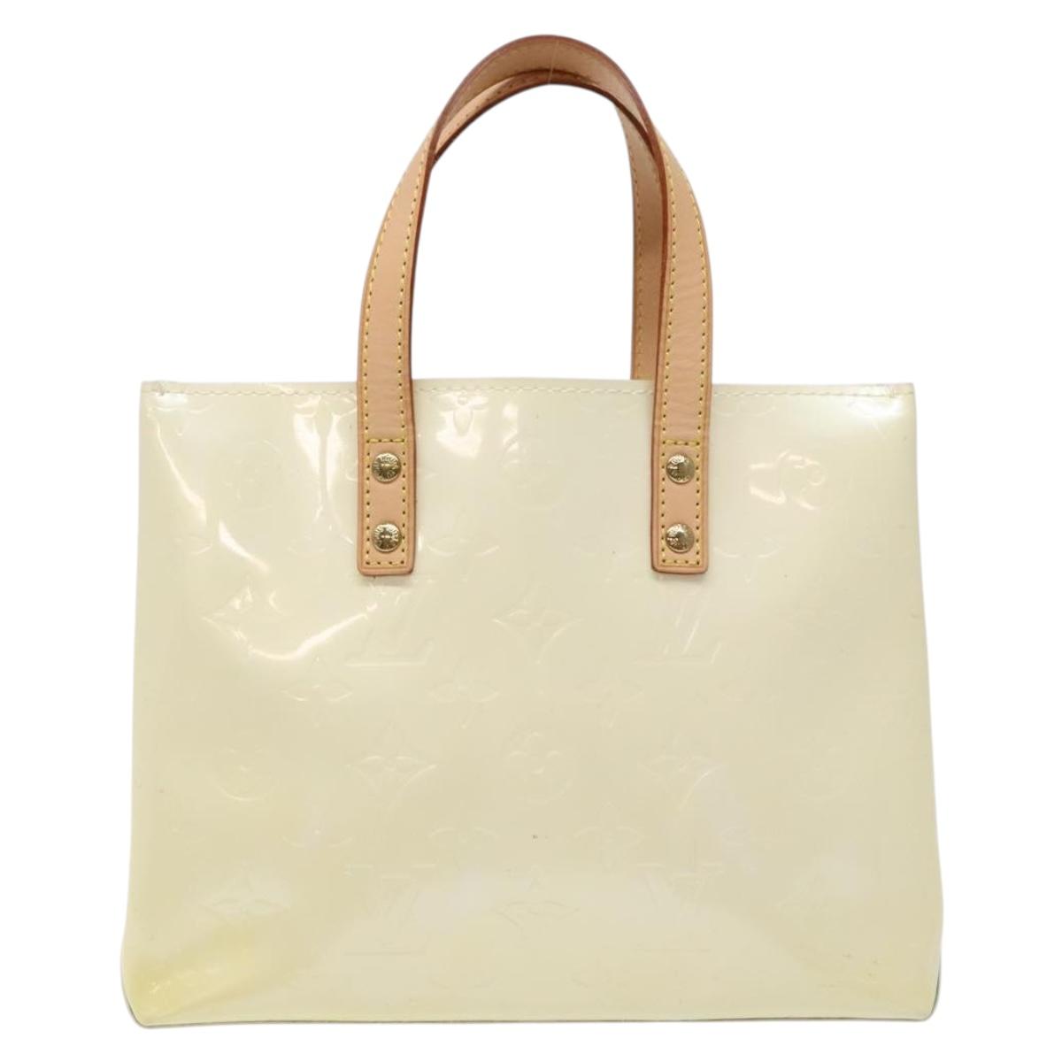 LOUIS VUITTON Monogram Vernis Reade PM Hand Bag Perle M91336 LV Auth 141416