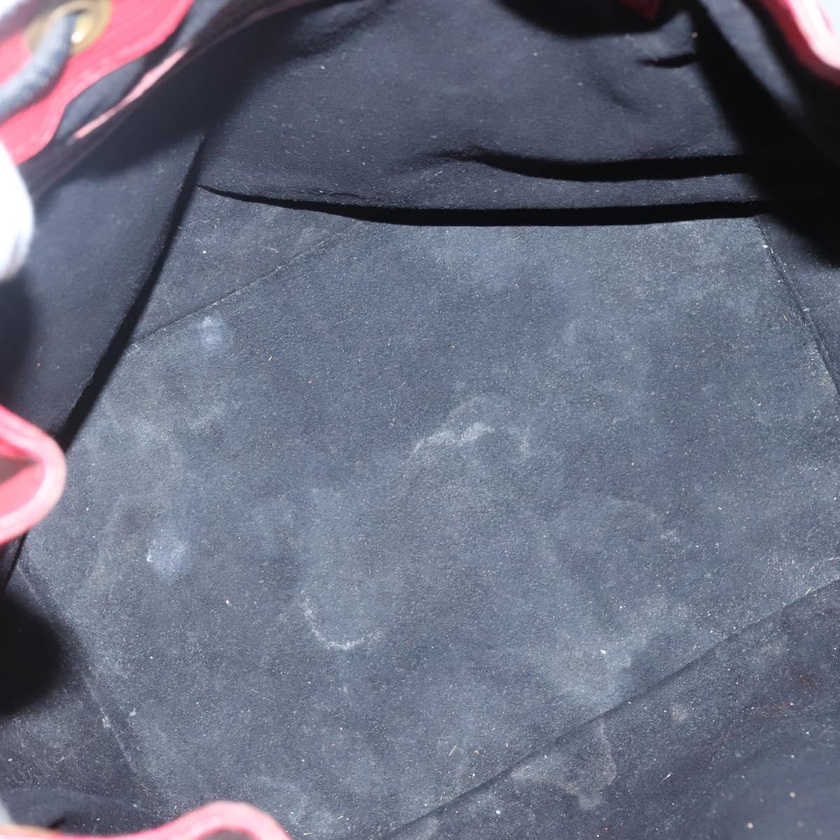 LOUIS VUITTON Epi Petit Noe Shoulder Bag Bicolor Black Red M44017 LV Auth 141440