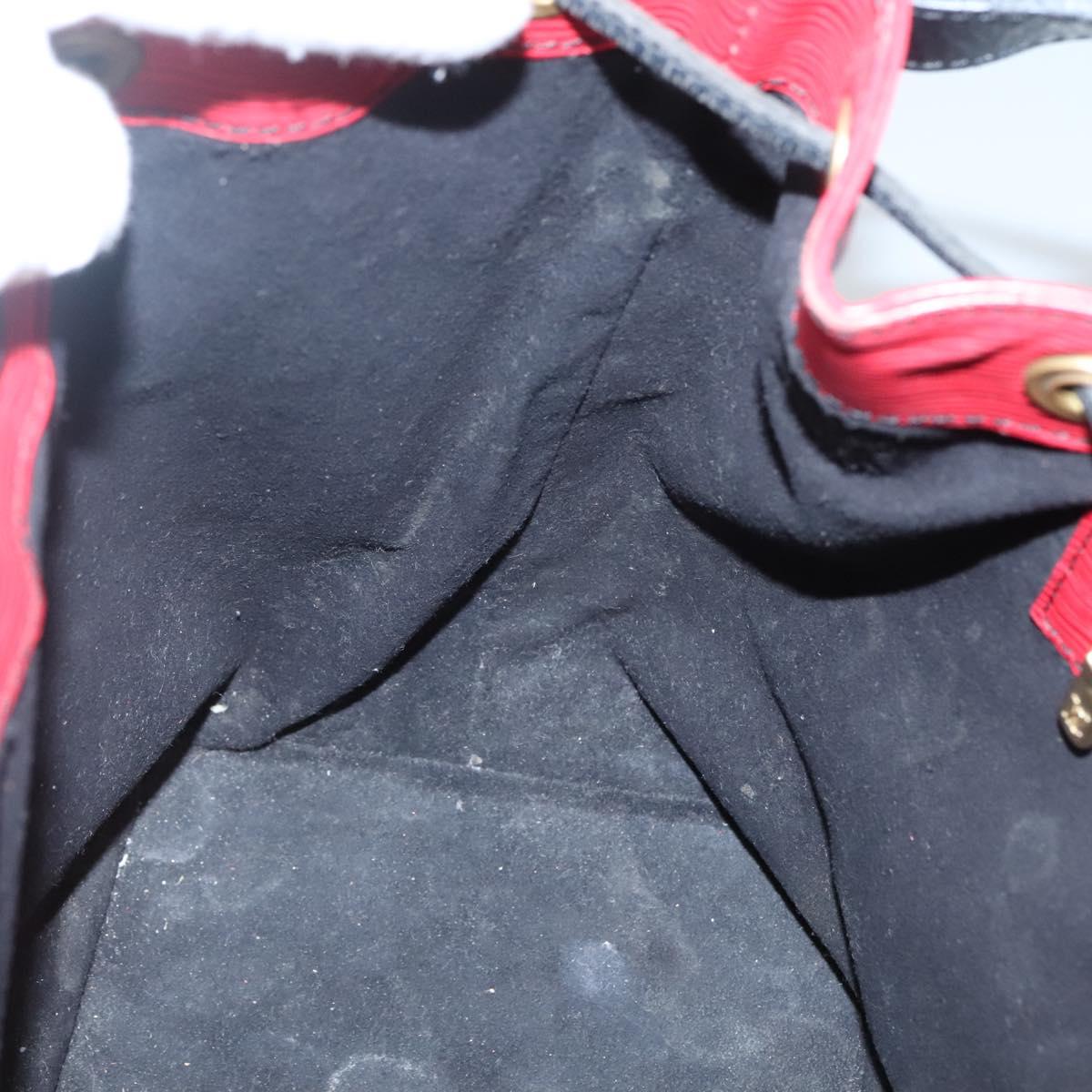 LOUIS VUITTON Epi Petit Noe Shoulder Bag Bicolor Black Red M44017 LV Auth 141440