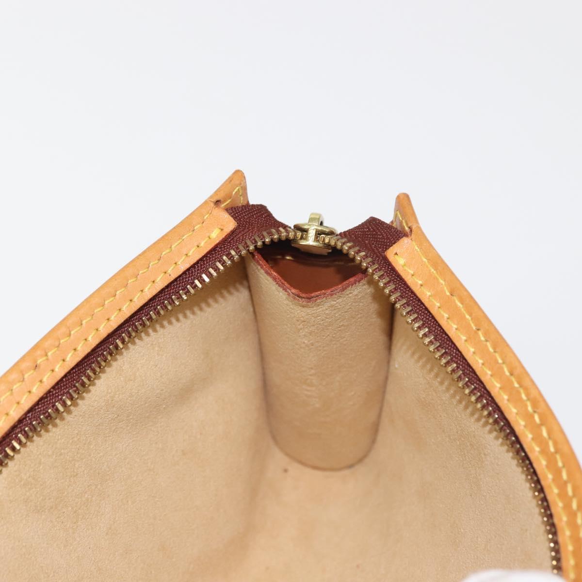 LOUIS VUITTON Nomad Leather Bucket PM Pouch Beige LV Auth 141449