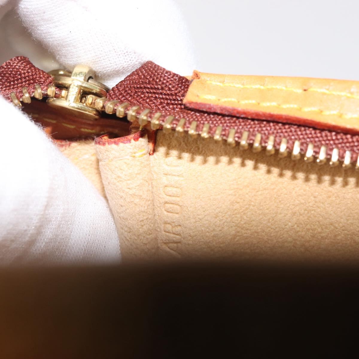 LOUIS VUITTON Nomad Leather Bucket PM Pouch Beige LV Auth 141449