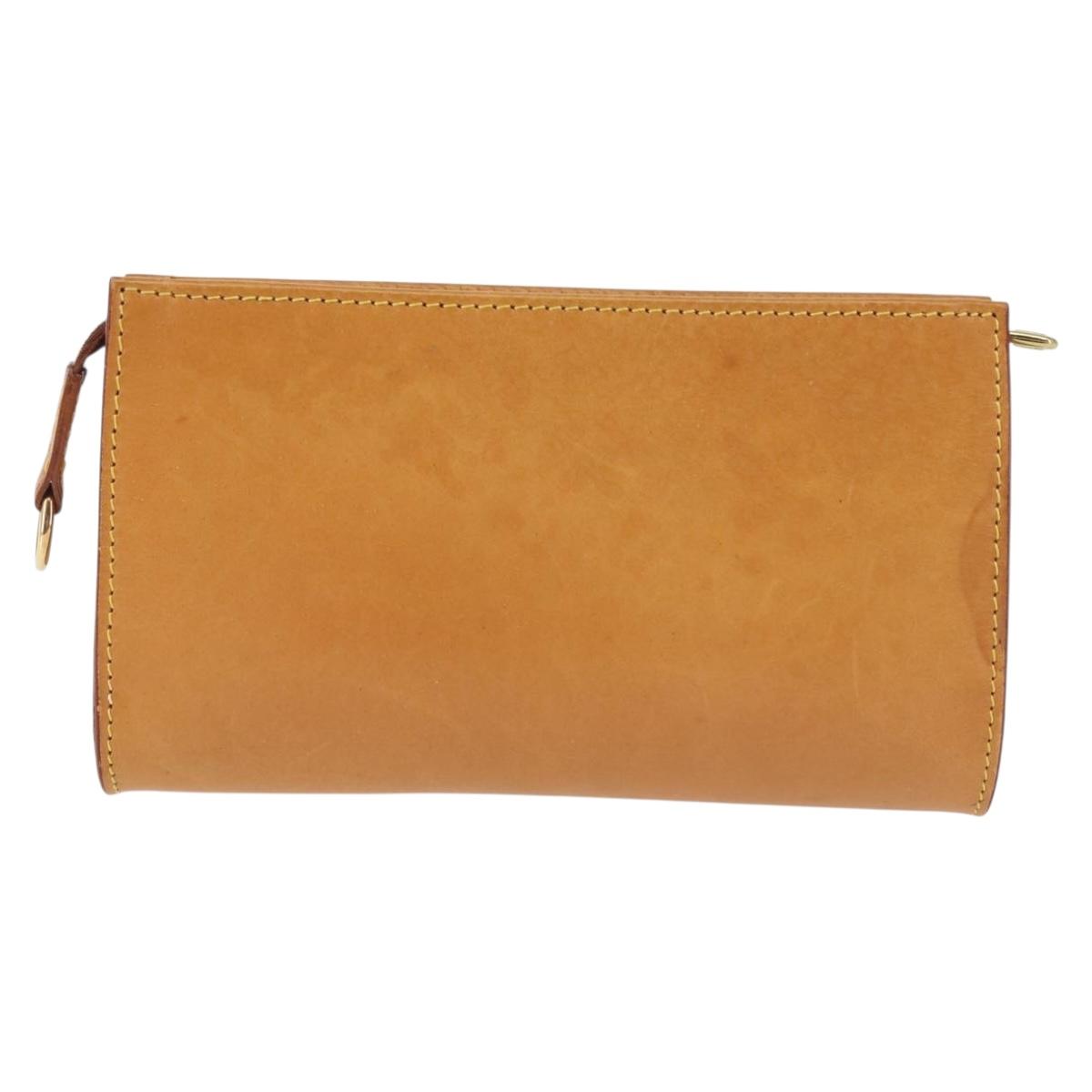 LOUIS VUITTON Nomad Leather Bucket PM Pouch Beige LV Auth 141449