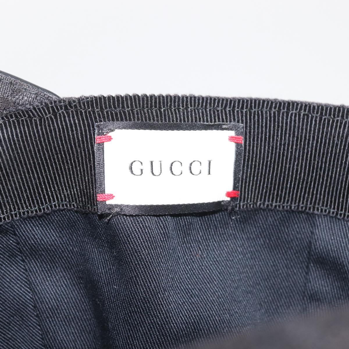 GUCCI Web Sherry Line GG Canvas Cap M Black Red Green 200035 Auth 141454